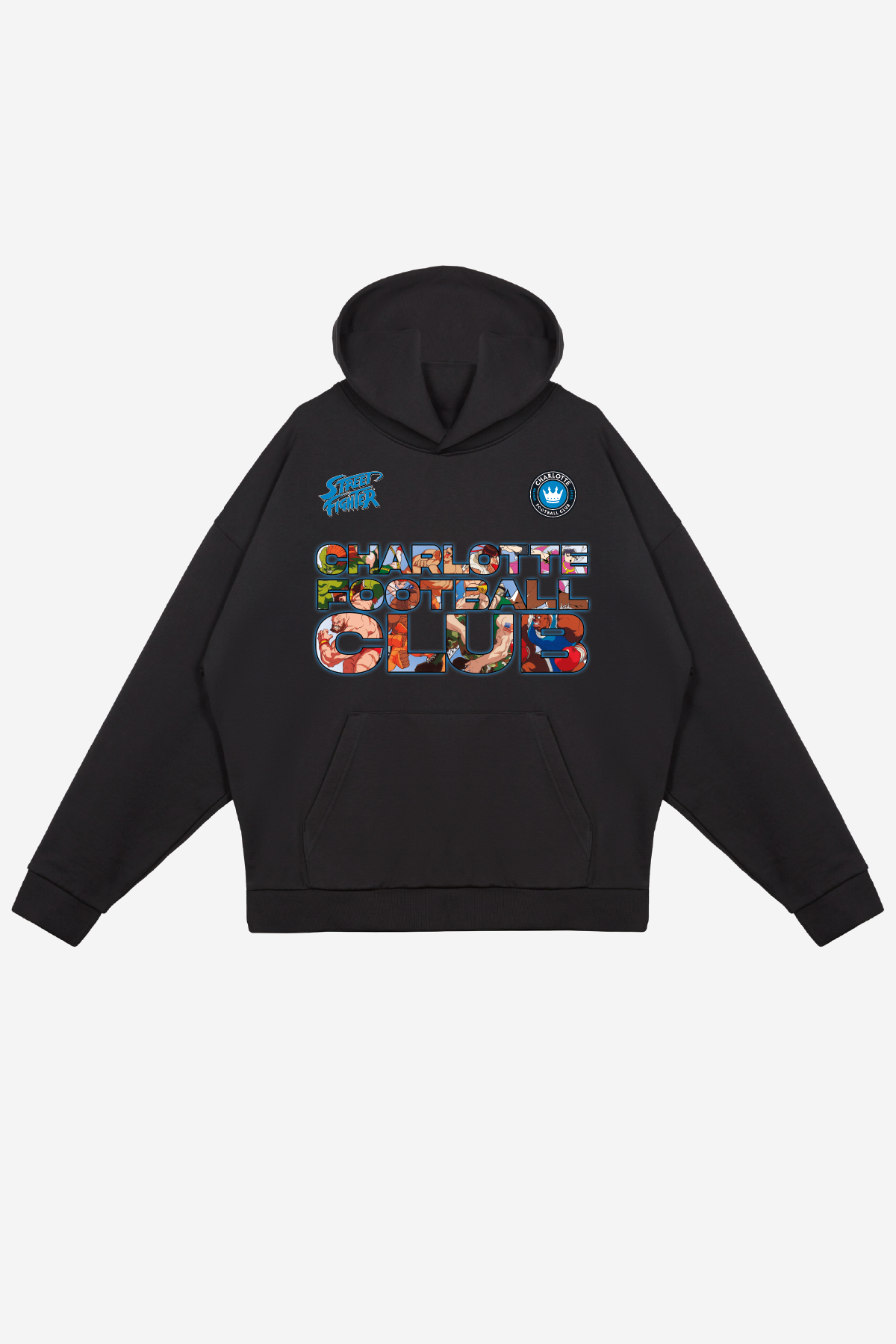 Charlotte FC x Street Fighter Character Heavyweight Hoodie - Black