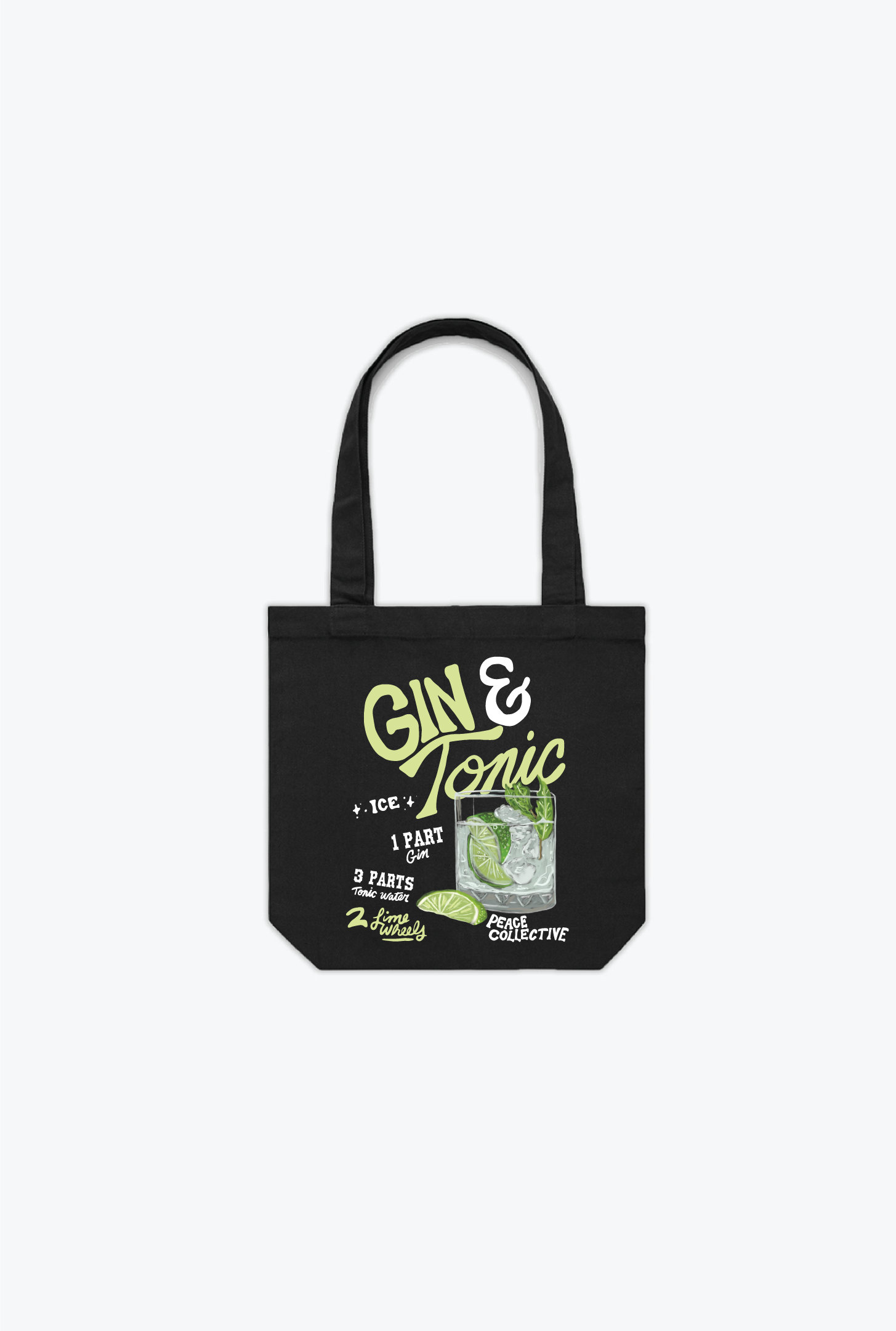 Gin & Tonic Tote Bag - Black