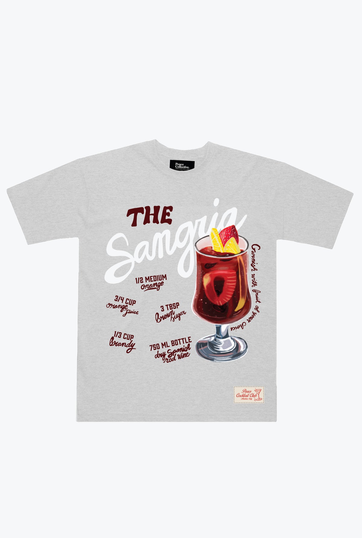 Sangria Club Heavyweight T-Shirt - Ash