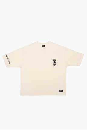 Camiseta Pesada con Bolsillo Preppy Columbus Crew - Marfil