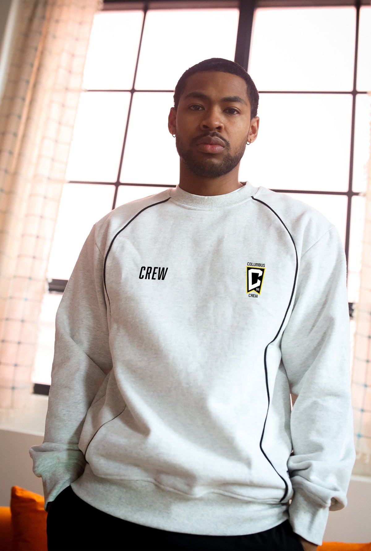Columbus Crew Heavyweight Piping Crewneck - Ash