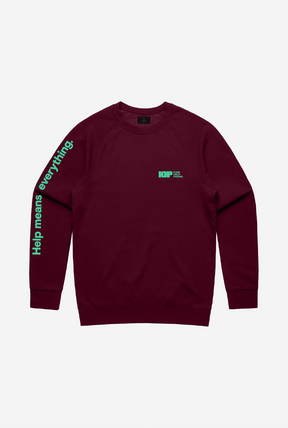 Kids Help Phone Help Means Everything Crewneck - Maroon