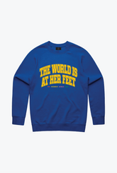 The World is at Her Feet Crewneck - Royal