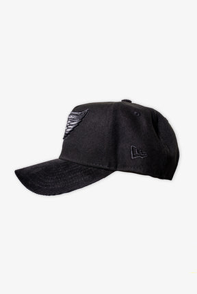 Casquette Snapback 9FORTY en velours côtelé des Red Wings de Detroit - Noir/Noir