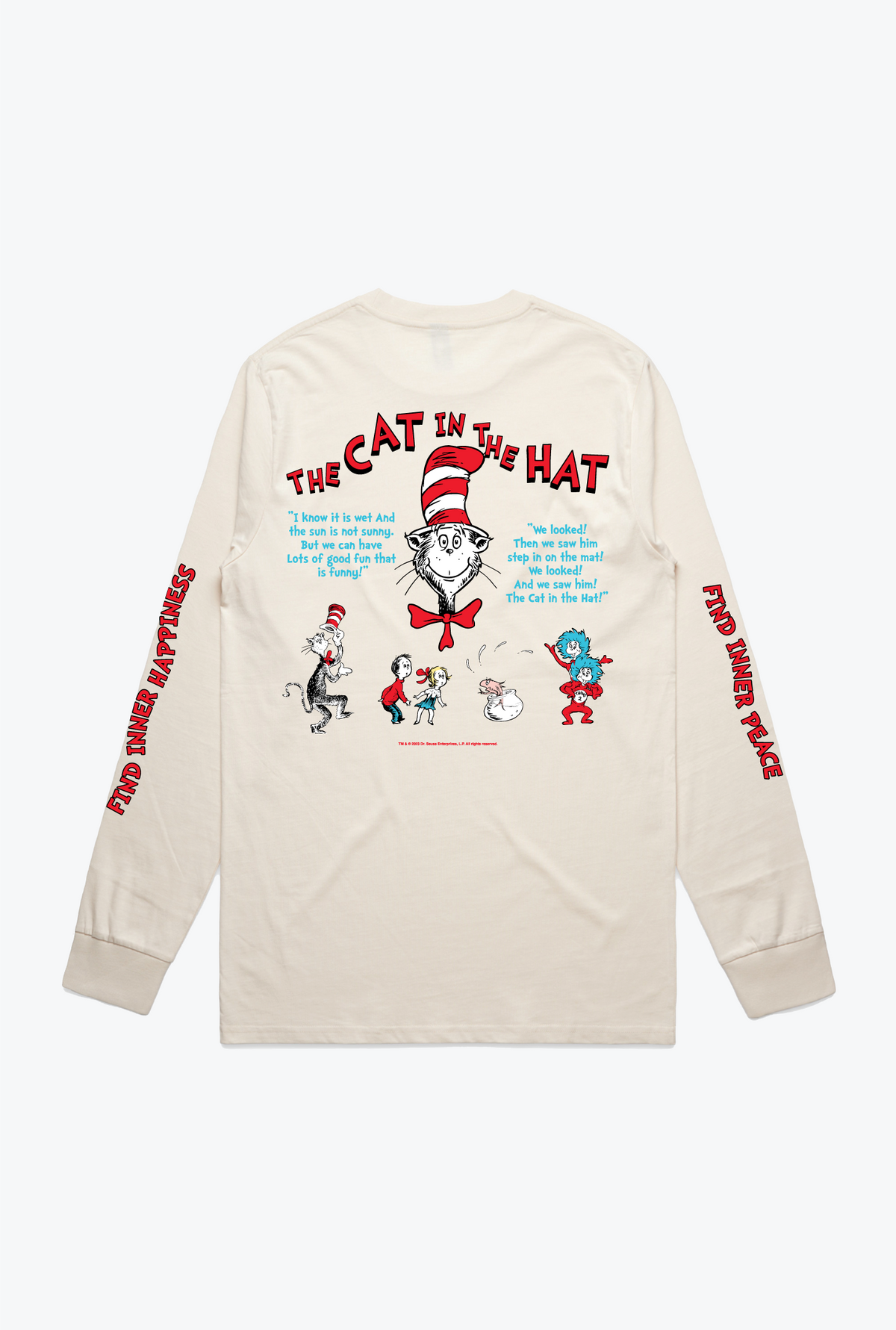 Cat In The Hat All Over Long Sleeve - Ivory