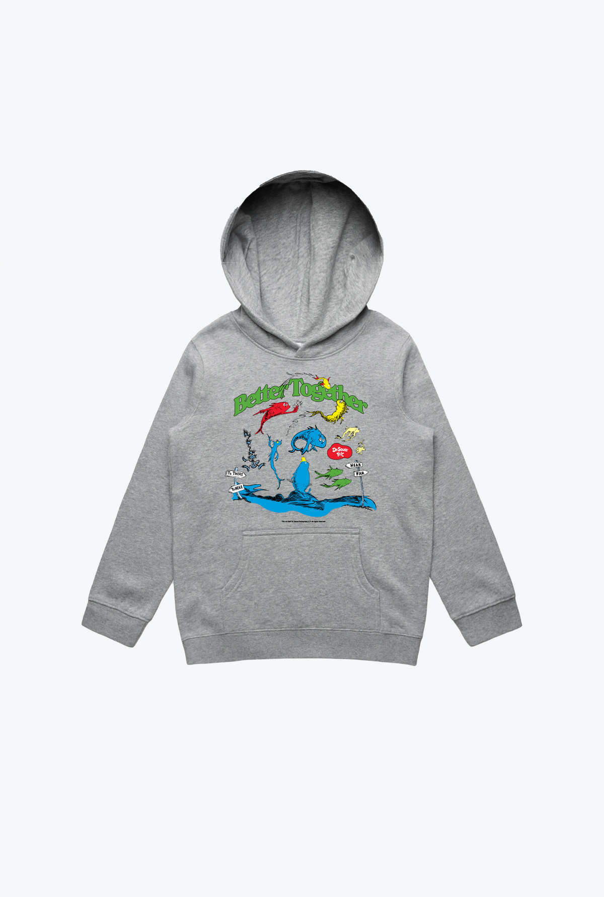 One Fish Two Fish Better Together Youth Crewneck - Grey
