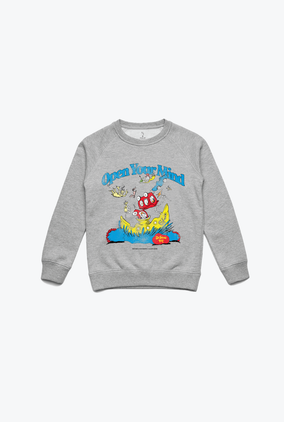 Green Eggs and Ham Open Your Mind Youth Crewneck - Grey