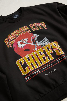 Kansas City Chiefs Helmet SuperHeavy™️ Crewneck - Off Black