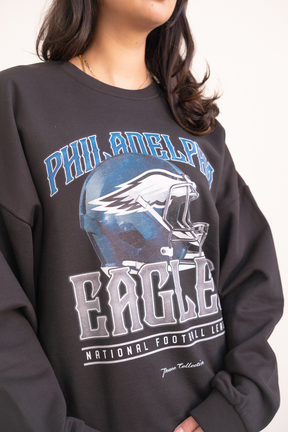 Philadelphia Eagles Helmet SuperHeavy™️ Crewneck - Off Black