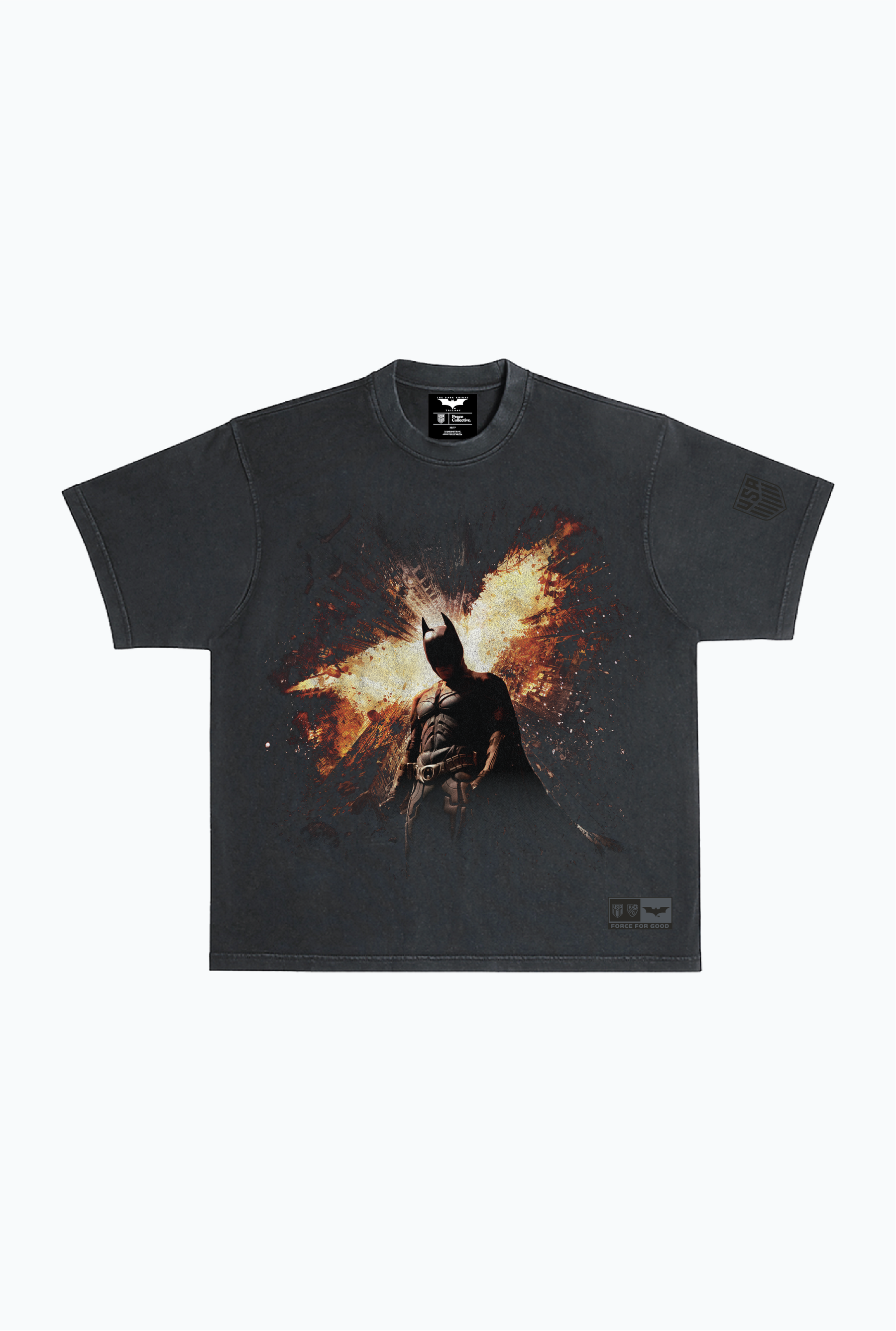 US Soccer | DC The Dark Knight Rises Garment Dyed Heavyweight T-Shirt - Black