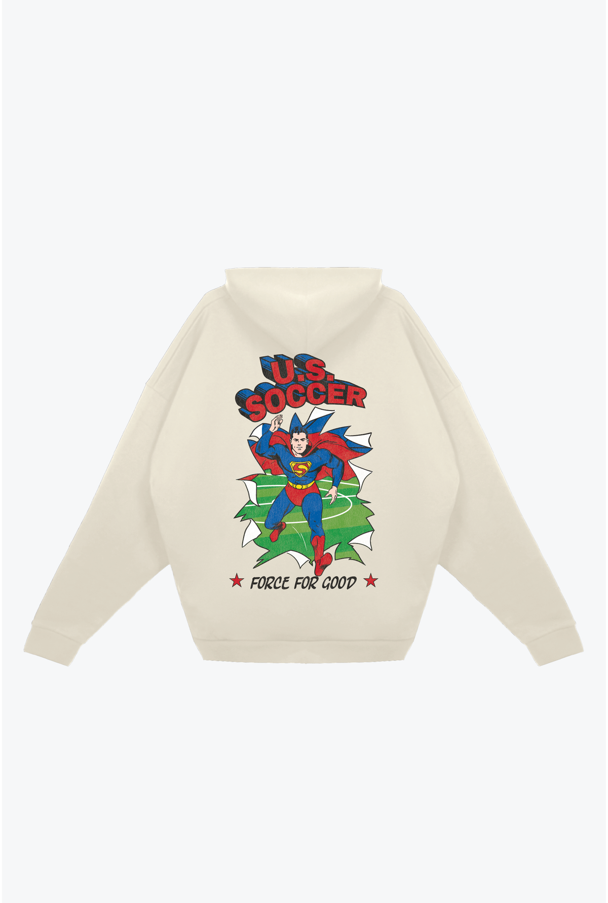 US Soccer x DC Comics Superman Force For Good Schwergewicht-Hoodie - Elfenbein