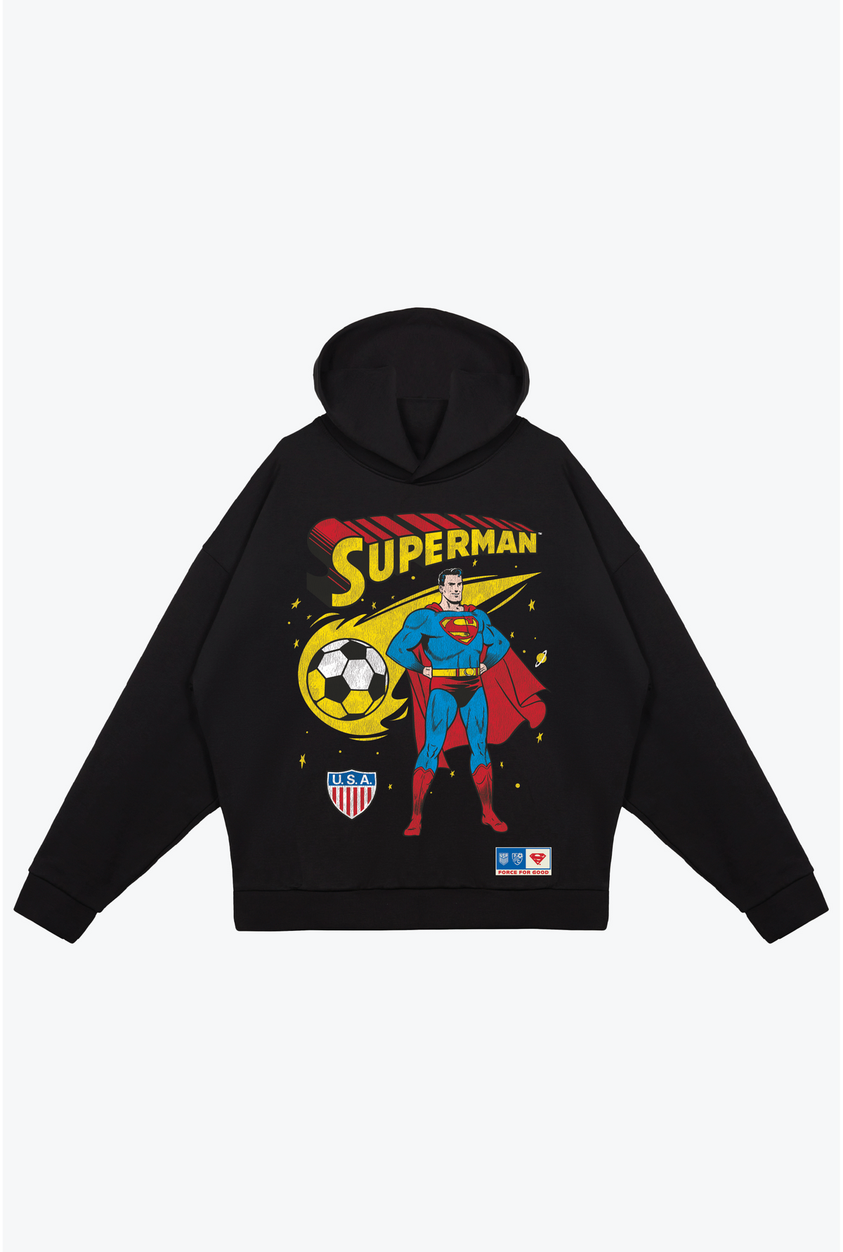 US Soccer x DC Comics Superman Comet Relaxed Hoodie - Schwarz