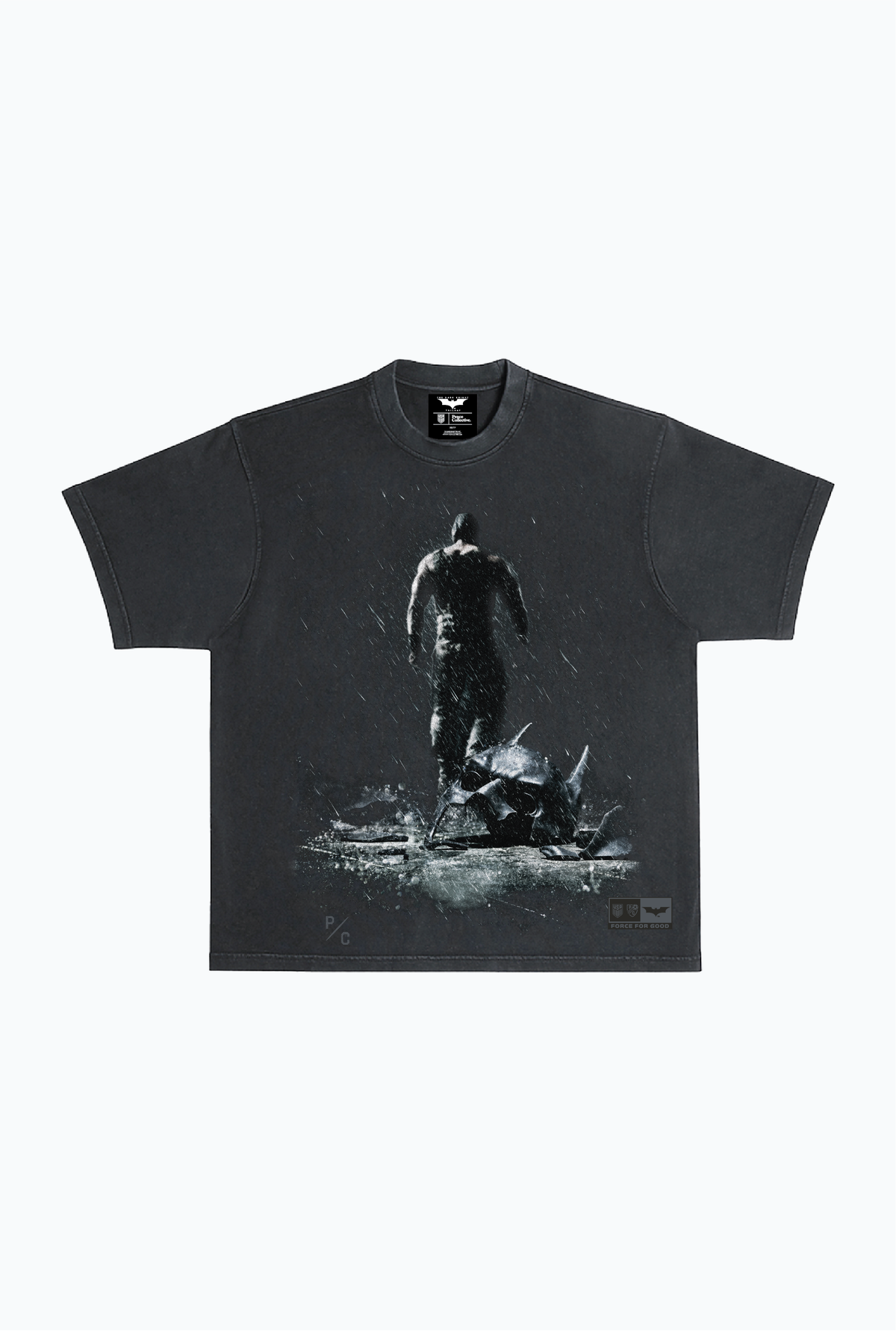 US Soccer x DC Comics Bane T-Shirt, stückgefärbt, schweres Material – Schwarz