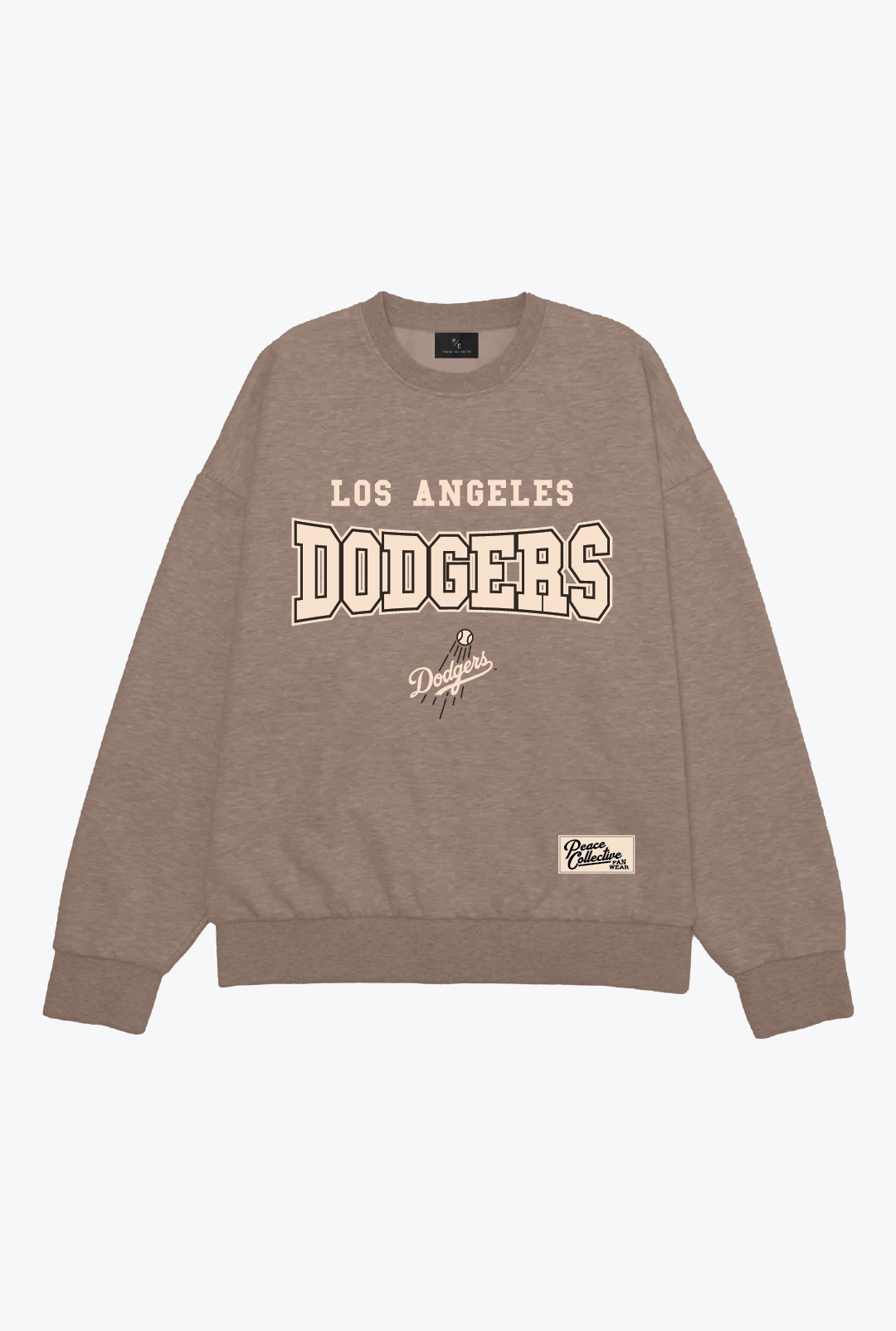 Los Angeles Dodgers Melange Heavyweight Crewneck - Kakao