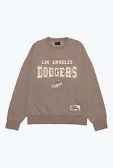 Los Angeles Dodgers Melange Heavyweight Crewneck - Kakao