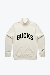 Milwaukee Bucks Collegiate Quarter Zip - Ivory