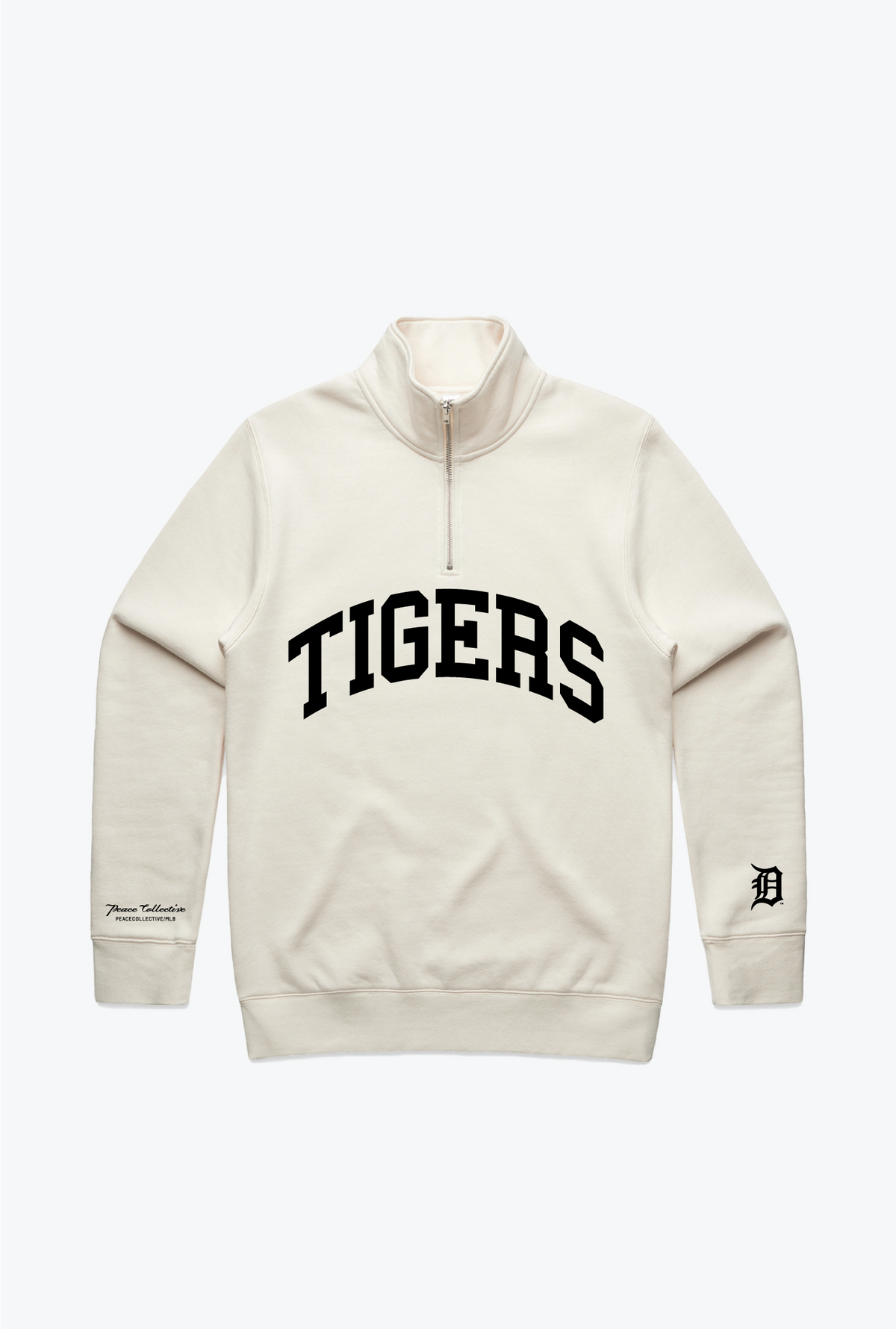 Detroit Tigers Collegiate 1/4 Zip - Ivory
