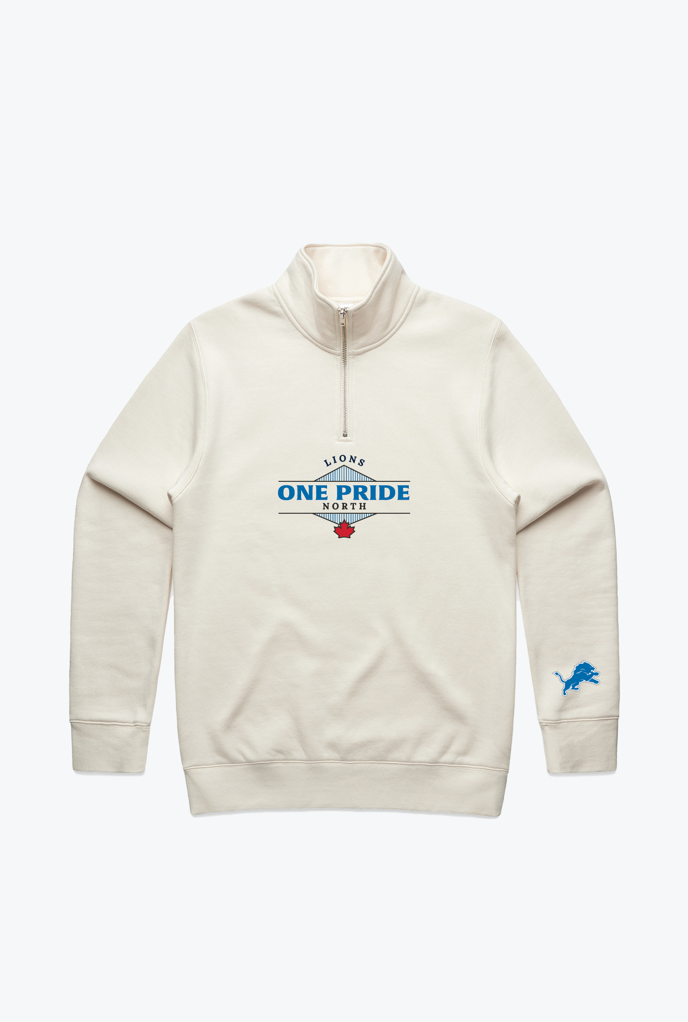 Detroit Lions One Pride North Quarter Zip - Ivory