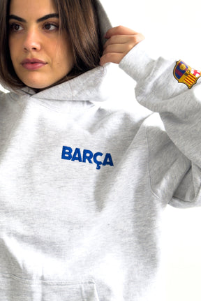 Sweat à capuche FC Barcelone SuperHeavy™️ - Cendre