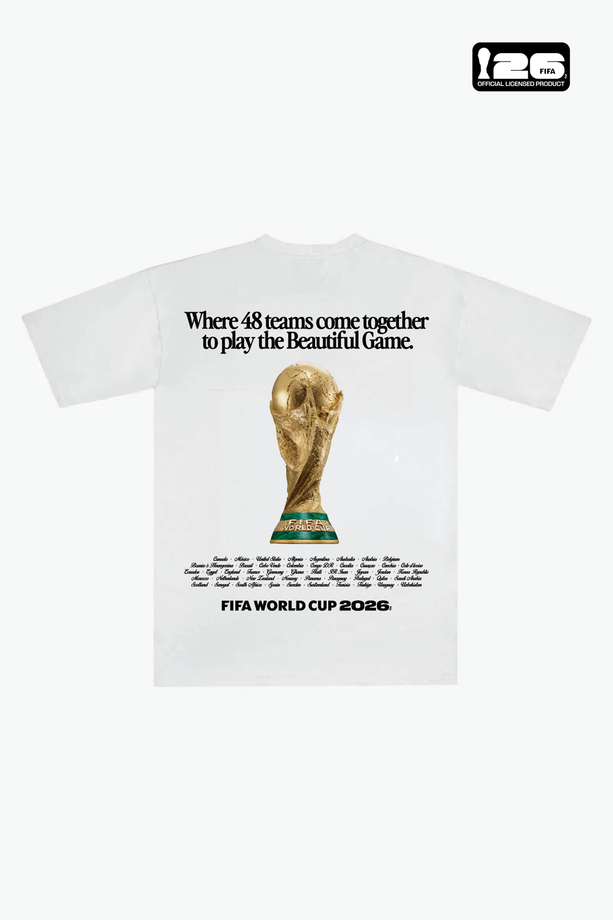 FIFA Fußball-Weltmeisterschaft 2026™ – Das schönste Spiel der Welt – Schweres T-Shirt – Weiß