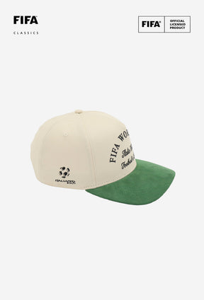 FIFA Weltmeisterschaft 1990 Italien Wildleder-A-Rahmen-Kappe - Grün/Elfenbein