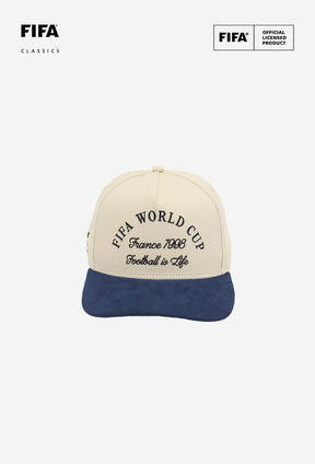Gorra A-Frame de gamuza de la Copa Mundial de la FIFA 1998™ Francia - Marfil / Marino