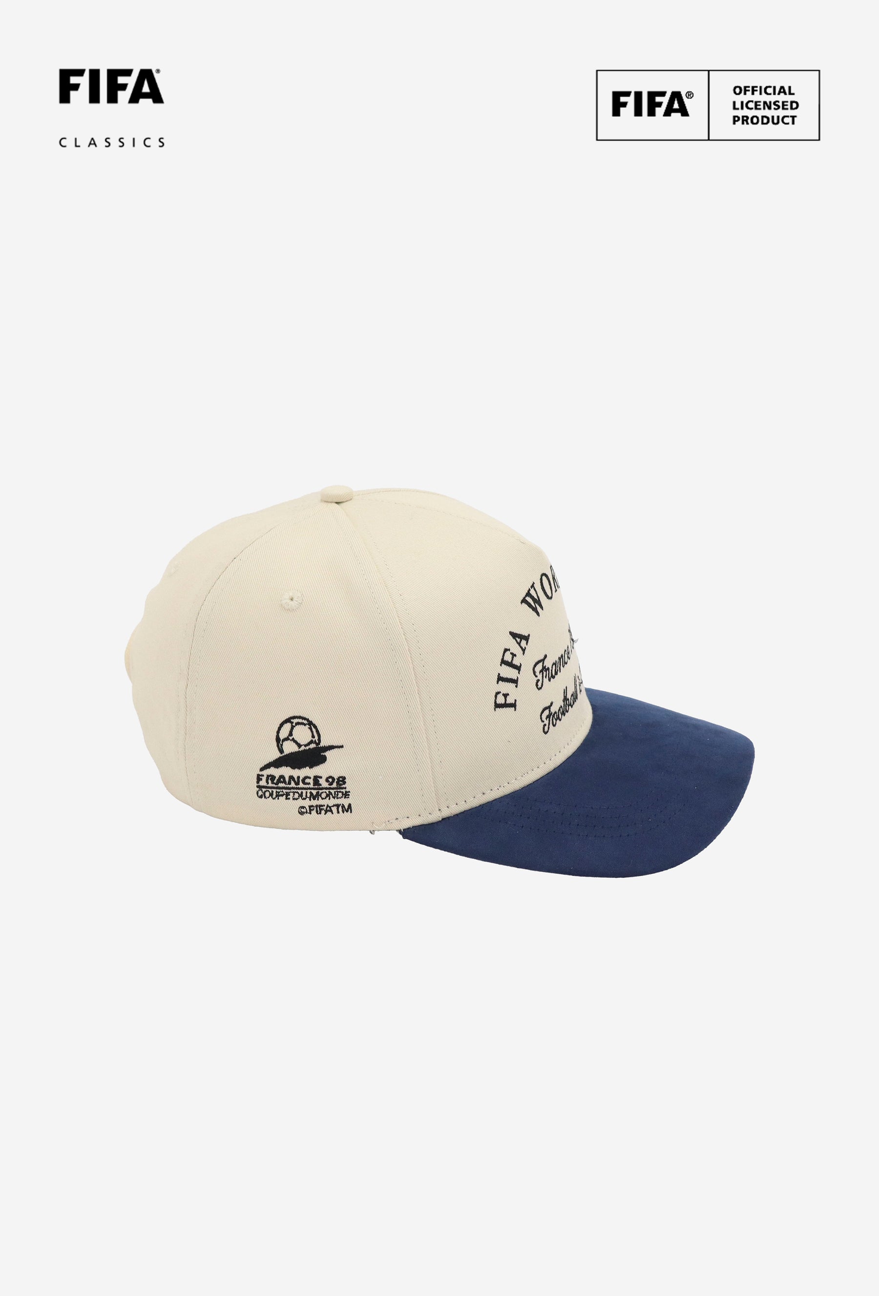 Gorra A-Frame de gamuza de la Copa Mundial de la FIFA 1998™ Francia - Marfil / Marino