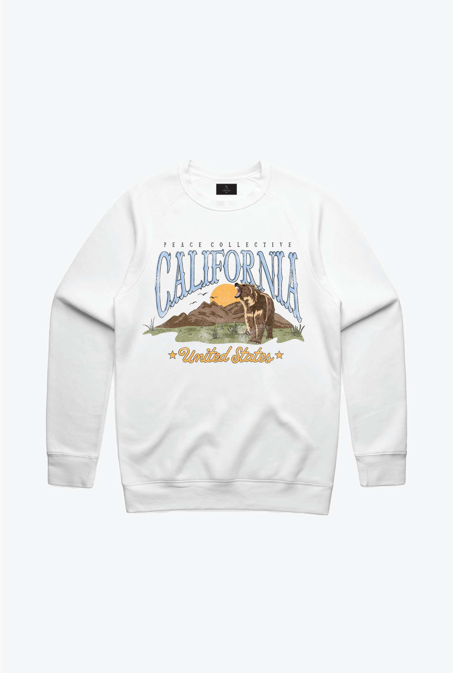 California Grizzly Vintage Crewneck - White