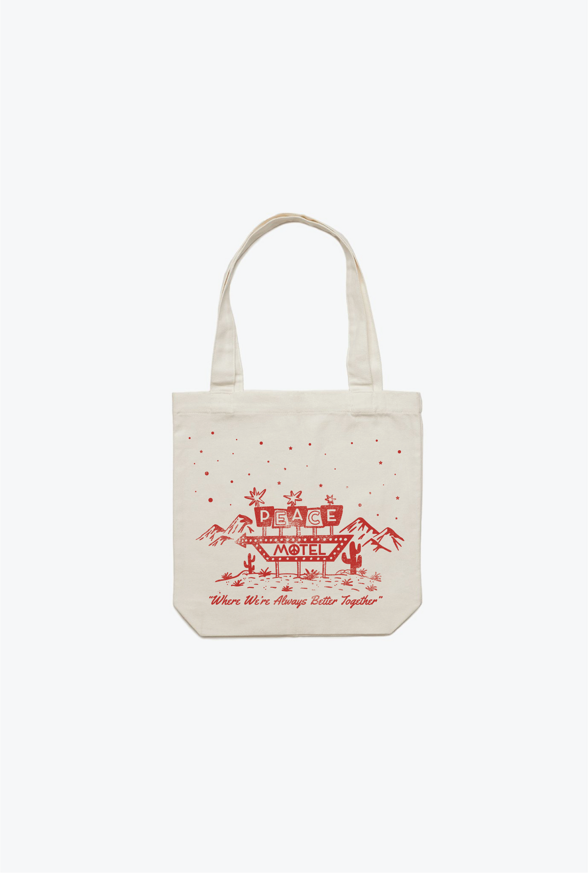 Peace Motel Western Graphic Tote Bag