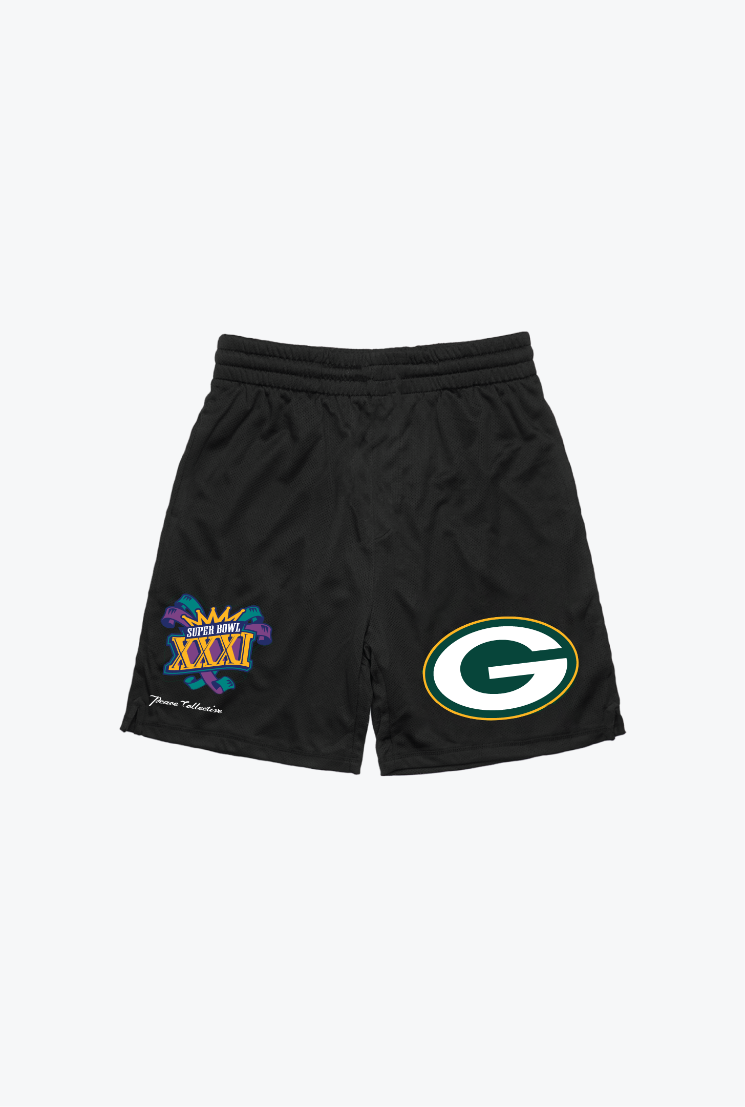Green Bay Packers Super Bowl XXXI Mesh Shorts - Black