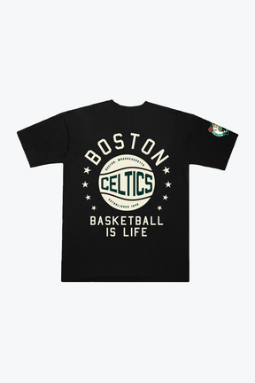 Boston Celtics Stadium Varsity Heavyweight T-Shirt - Black