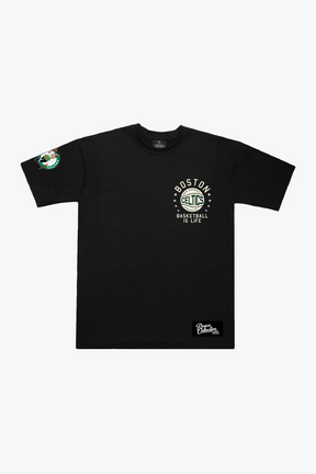 Boston Celtics Stadium Varsity Heavyweight T-Shirt - Black
