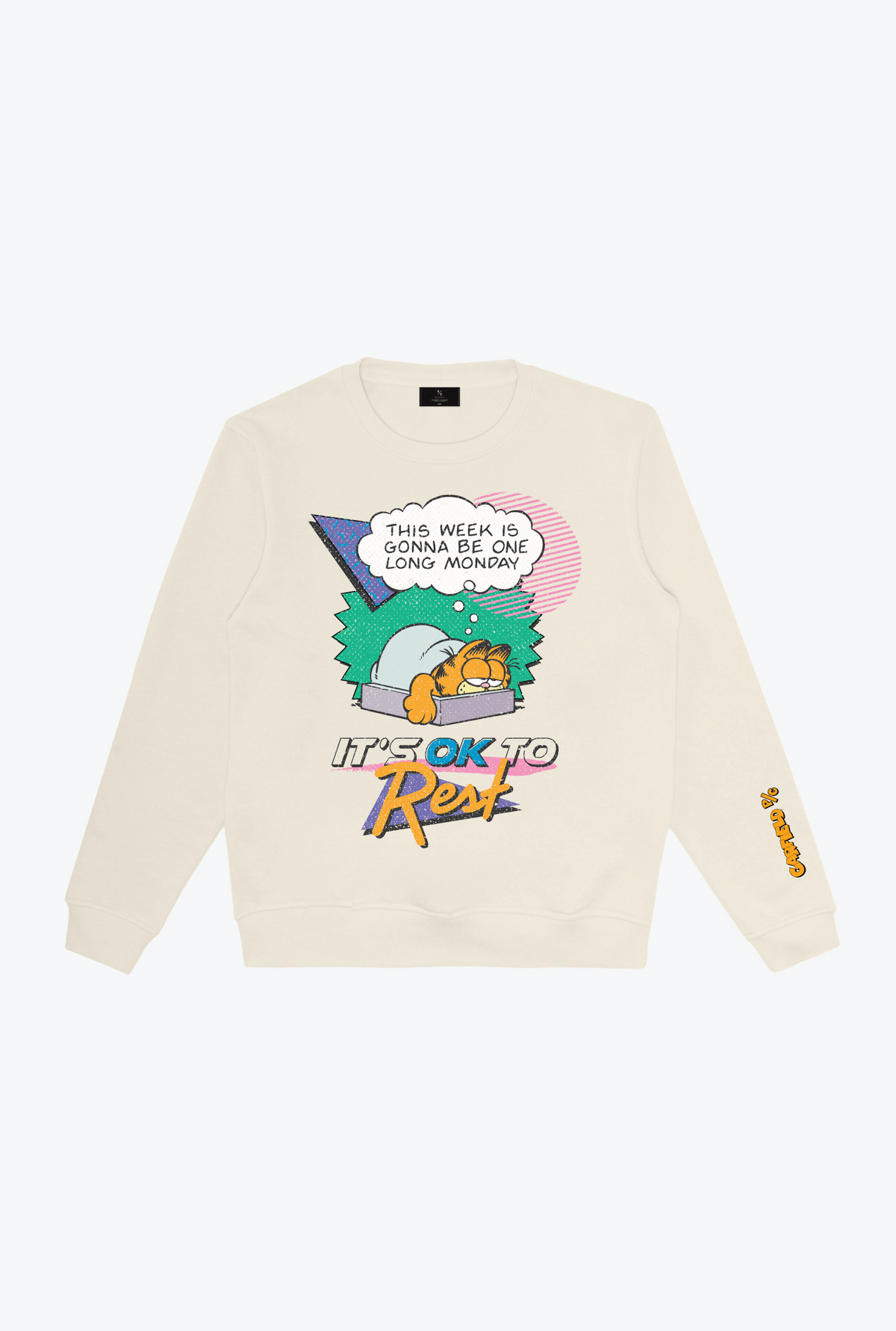 Vintage Garfield It's Ok To Rest Crewneck - Ivory