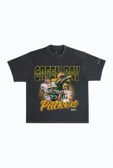 Green Bay Packers Vintage Heavyweight T-Shirt - Off Black