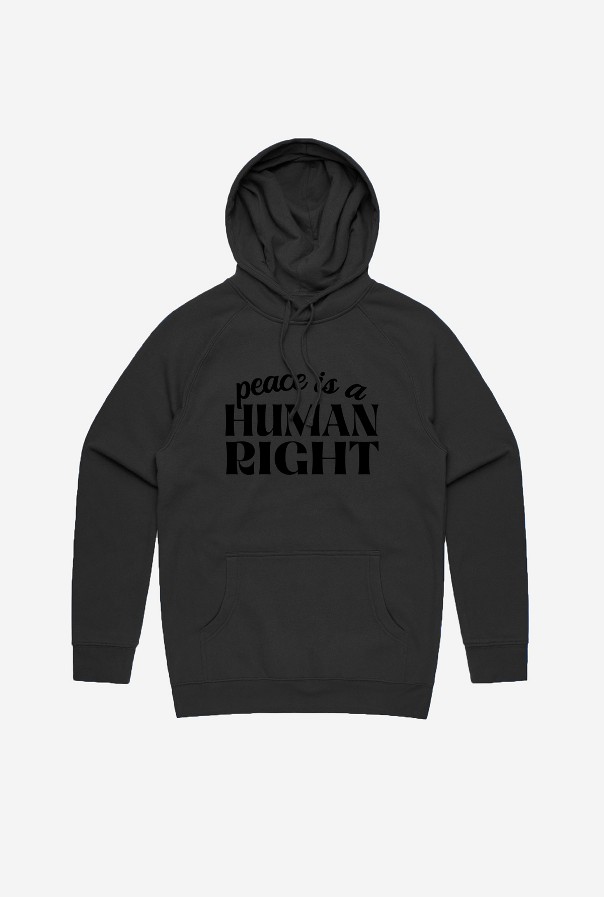 Peace is a Human Right Tonal Hoodie - Black