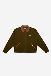 Peace Basics Corduroy Work Jacket - Olivine / Iced Coffee
