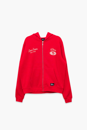 San Francisco 49ers Sport Through Texture Heavyweight Full Zip Hoodie - Maroon
