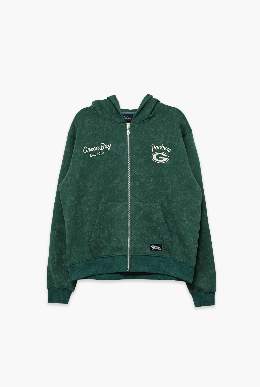 Green Bay Packers Sport Through Texture Heavyweight Full Zip Hoodie - Forest Green
