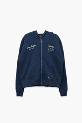 Detroit Lions Sport Through Texture Heavyweight Full Zip Hoodie - Navy