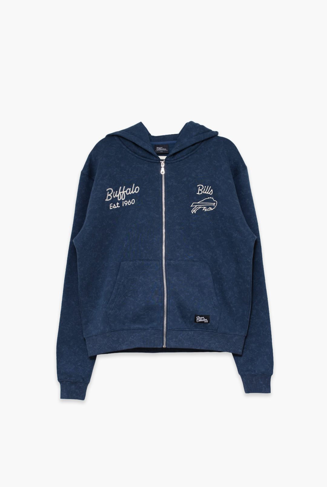 Buffalo Bills Sport Through Texture Heavyweight Full Zip Hoodie - Navy