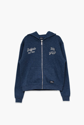 Buffalo Bills Sport Through Texture Heavyweight Full Zip Hoodie - Navy
