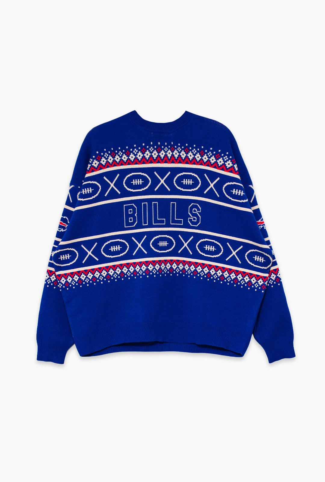 Buffalo Bills Vintage Clubhouse Fairisle Knit Sweater - Navy