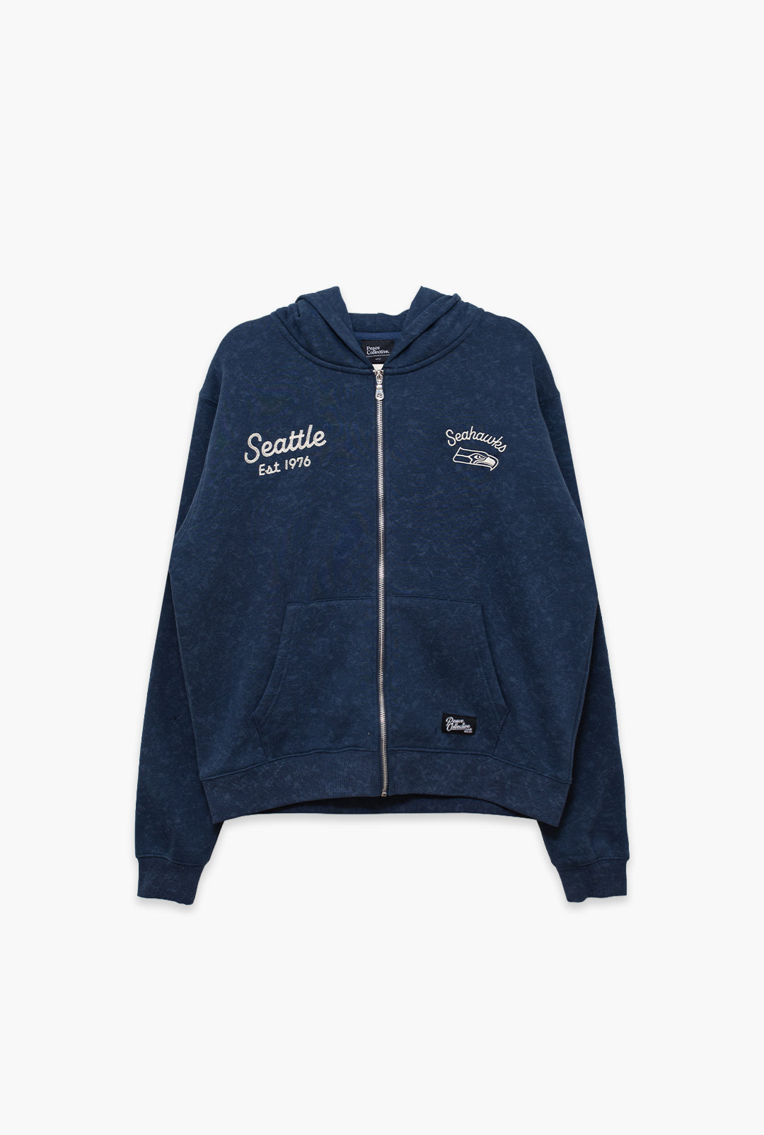 Seattle Seahawks Sport Through Texture Heavyweight Full Zip Hoodie - Navy
