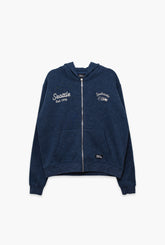 Seattle Seahawks Sport Through Texture Heavyweight Full Zip Hoodie - Navy