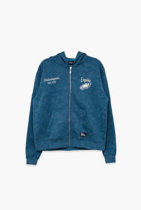 Philadelphia Eagles Sport Through Texture Heavyweight Full Zip Hoodie - Midnight Green