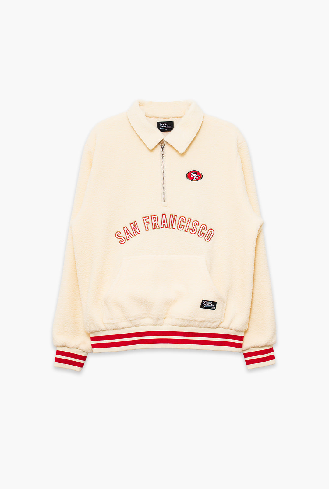 San Francisco 49ers Sport Through Texture Fleece 1/4 Zip - Ivory