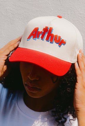 P/C x Arthur A-Frame Cap - Ivory / Red