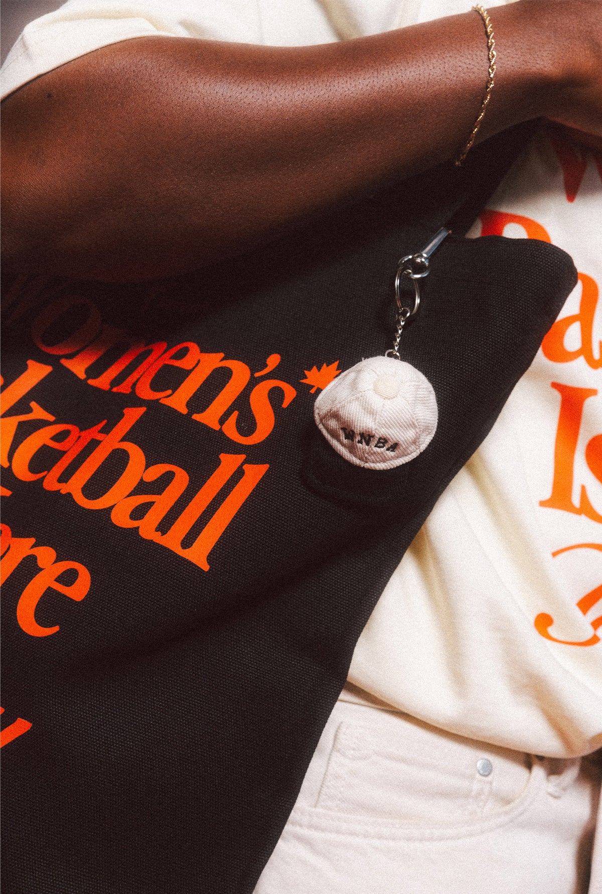WNBA Mini Keychain - Ivory / Black