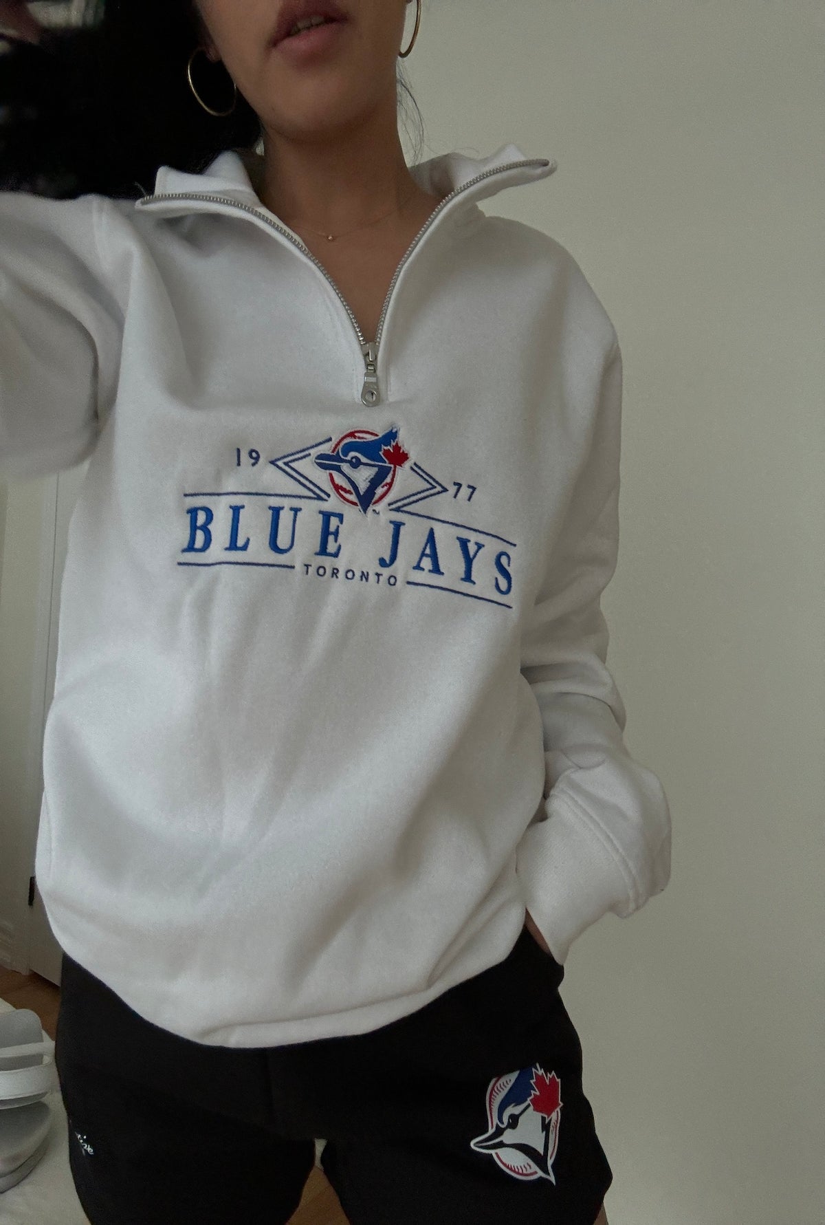 Toronto Blue Jays Quarter Zip - White