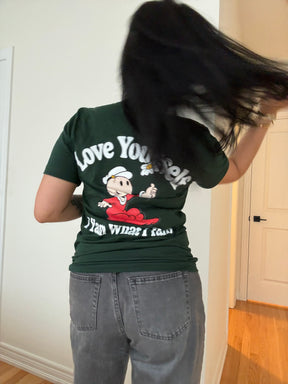 T-shirt Love Yourself P/C x Popeye - Vert forêt